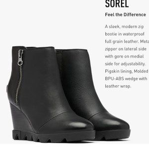 Sorel sz. 7 Joan Uptown Leather Waterproof Boots Booties Wedge Urban Chic
